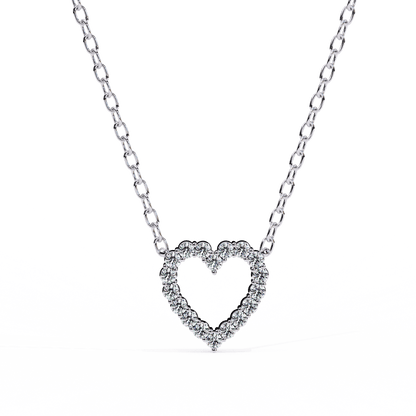 Heart Shape Round Diamond Pendant