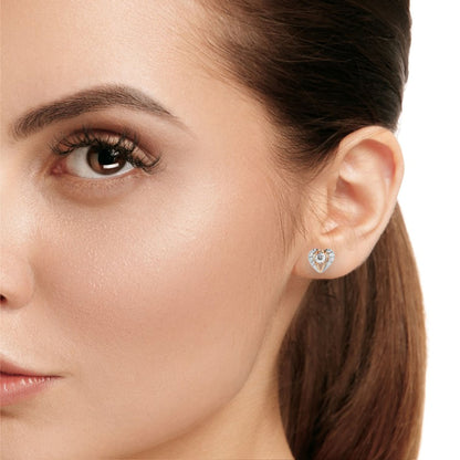Love Hearts Round Diamond Earrings