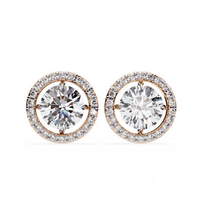 0.81 Pointers Round Solitaire Halo Studs