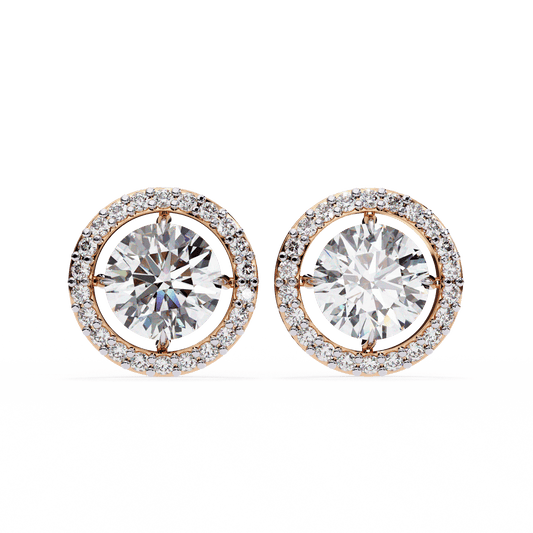 0.81 Pointers Round Solitaire Halo Studs