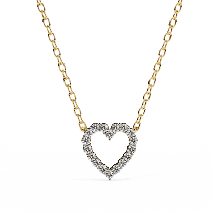 Heart Shape Round Diamond Pendant