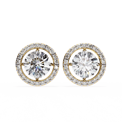 0.81 Pointers Round Solitaire Halo Studs