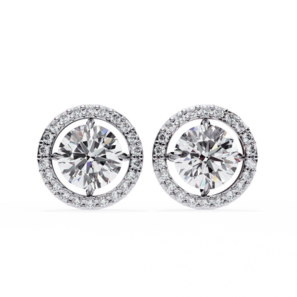0.81 Pointers Round Solitaire Halo Studs