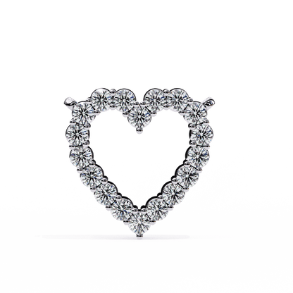 Heart Shape Round Diamond Pendant
