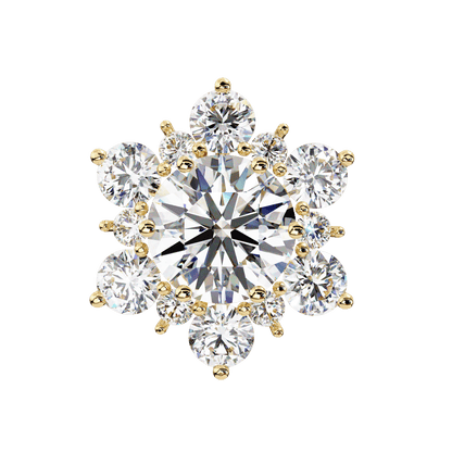 Shinning Star Halo Round Solitaire Earrings