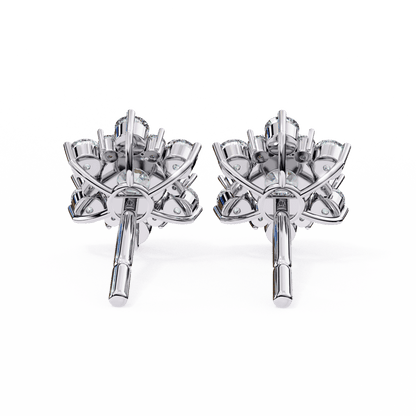 Shinning Star Halo Round Solitaire Earrings