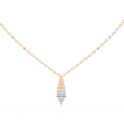 Triangle Shape Baguette and Round Pendant