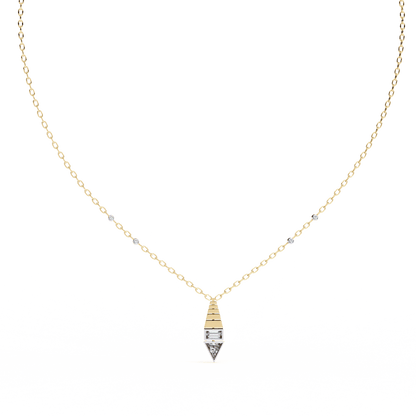 Triangle Shape Baguette and Round Pendant