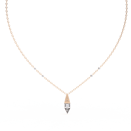 Triangle Shape Baguette and Round Pendant