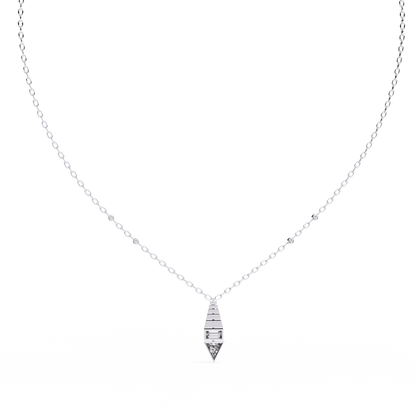 Triangle Shape Baguette and Round Pendant
