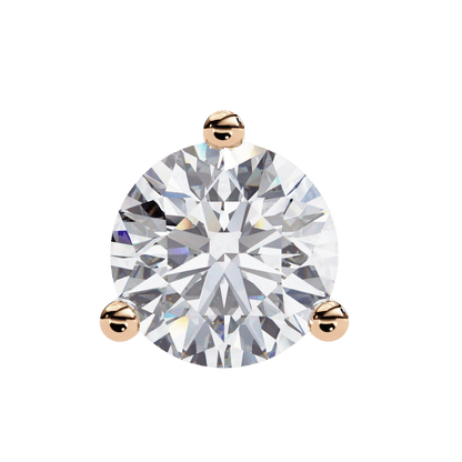 0.90 carat each 3 Prong Carat Round Solitaire Earrings