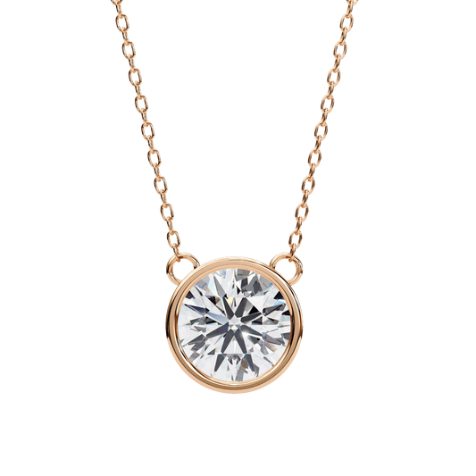 1.78 Carat Round Bezel Solitaire Pendant