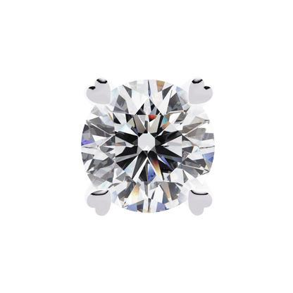 4 Carat Each Classic Round Lab Solitaire Earrings