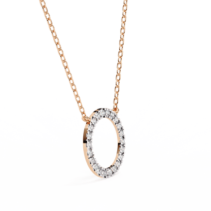 Perfect Circle Round Diamond Pendant