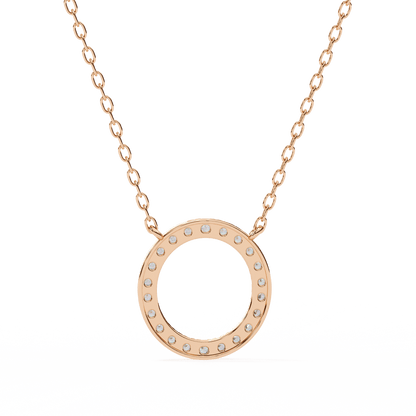 Perfect Circle Round Diamond Pendant