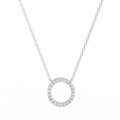 Perfect Circle Round Diamond Pendant