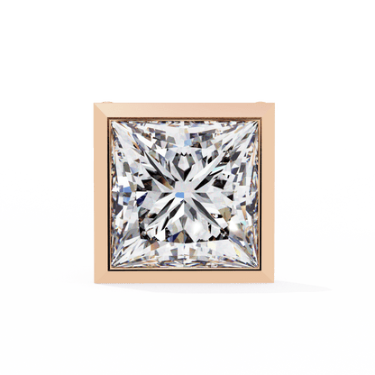 Royal Princess Cut Bezel Solitaire Studs