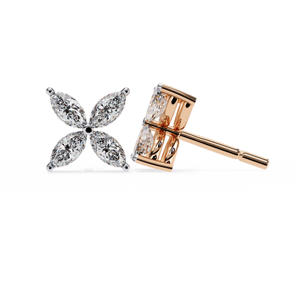 Cross Marquise Diamond Earrings