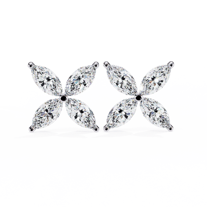 Cross Marquise Diamond Earrings