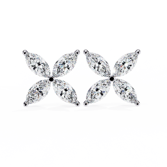Cross Marquise Diamond Earrings