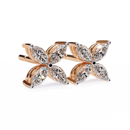 Cross Marquise Diamond Earrings