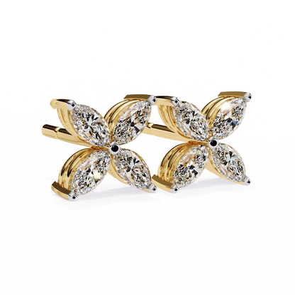 Cross Marquise Diamond Earrings