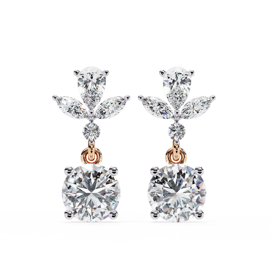 Chic Dangling Diamond Earrings