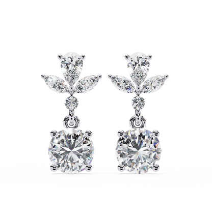 Chic Dangling Diamond Earrings