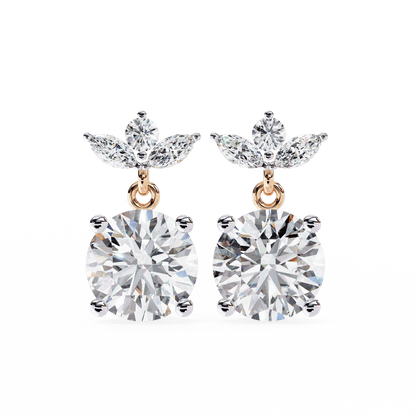 Marquise Round and Pear Large Solitaire Earrings
