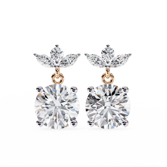 Marquise Round and Pear Large Solitaire Earrings