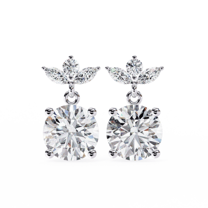 Marquise Round and Pear Large Solitaire Earrings