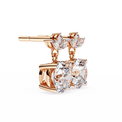 Marquise Round and Pear Large Solitaire Earrings