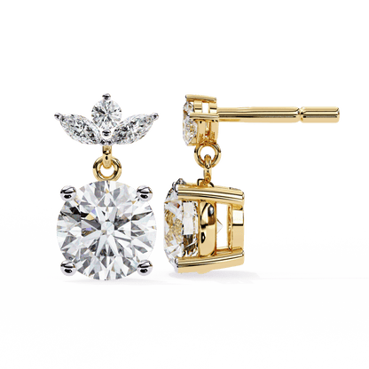 Marquise Round and Pear Large Solitaire Earrings