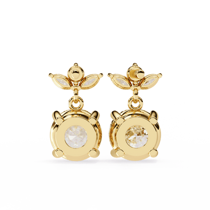 Marquise Round and Pear Large Solitaire Earrings
