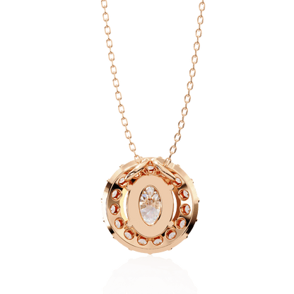 Ritzy Oval in Round Solitaire Pendant