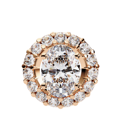 Ritzy Oval in Round Solitaire Pendant