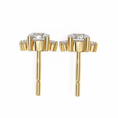 Ferns and Flower Diamond Earrings