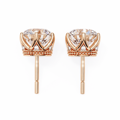 1.50 carat each 6 Promd Round Solitaire Studs