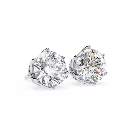 1.50 carat each 6 Promd Round Solitaire Studs