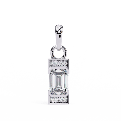 1.02 Emerald Soliatire and Round Pendant