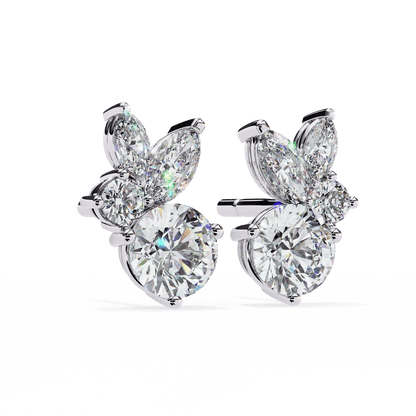 Bunny Round Solitaire Earrings