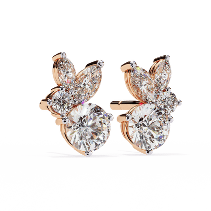 Bunny Round Solitaire Earrings