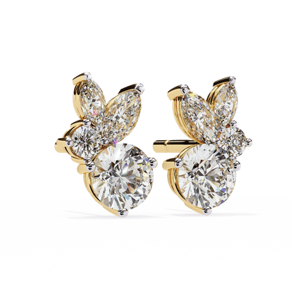 Bunny Round Solitaire Earrings