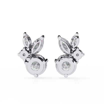 Bunny Round Solitaire Earrings