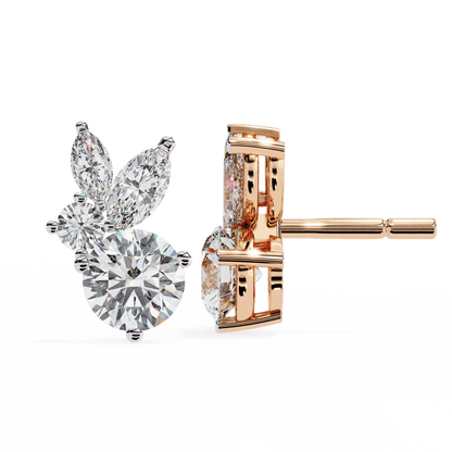 Bunny Round Solitaire Earrings