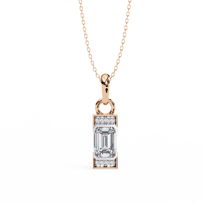 1.02 Emerald Soliatire and Round Pendant