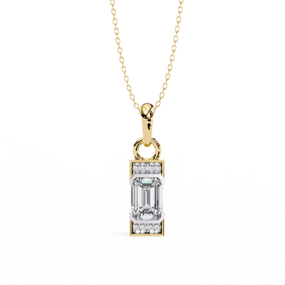 1.02 Emerald Soliatire and Round Pendant