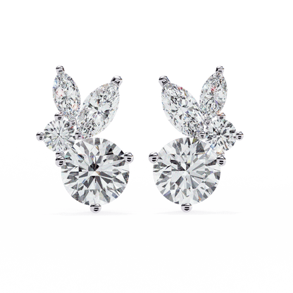 Bunny Round Solitaire Earrings