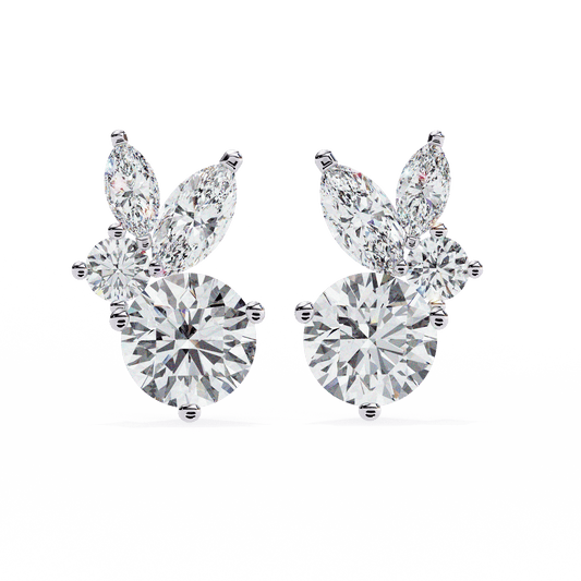 Bunny Round Solitaire Earrings