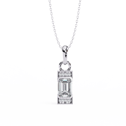 1.02 Emerald Soliatire and Round Pendant